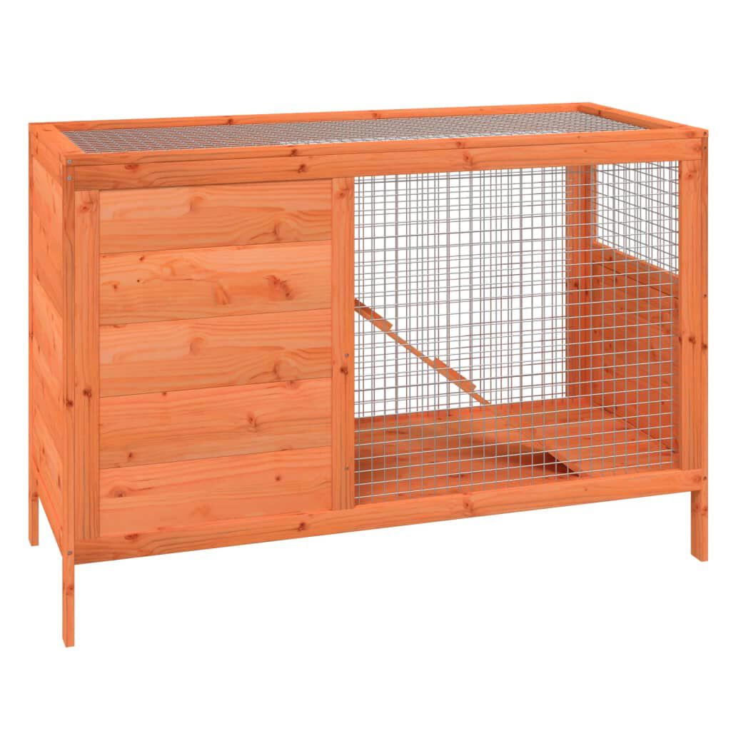 vidaXL Κλουβί Κουνελιών Καφέ 103 x 44 x 69,5 εκ. Μασίφ Ξύλο Πεύκου