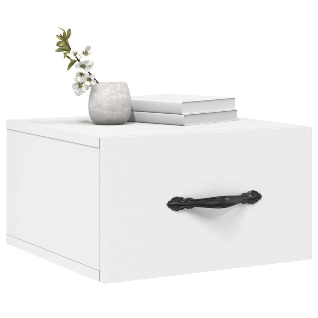 vidaXL Κομοδίνα Επιτοίχια 2 τεμ. Λευκά 35x35x20 εκ.