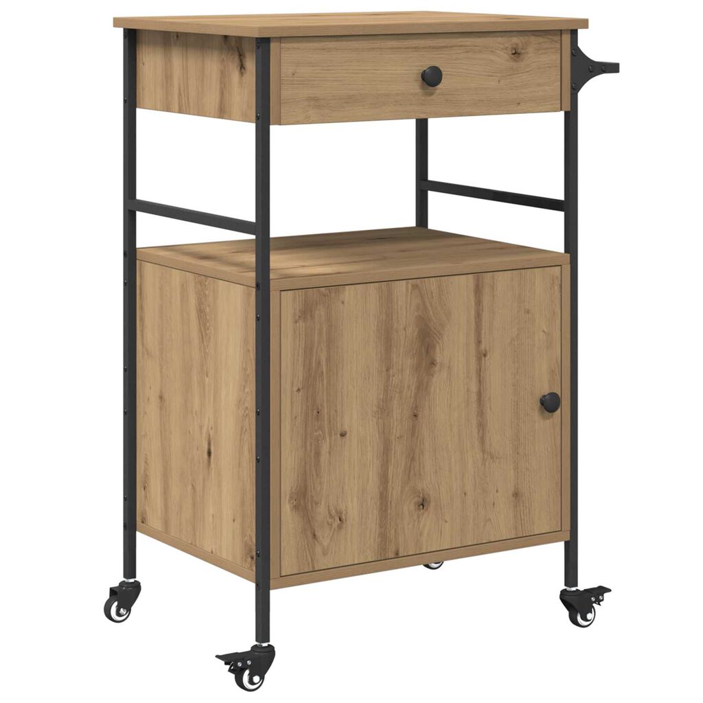vidaXL Καρότσι Κουζίνας Ξύλο Καλλιτέχνη 56x43x89.5 εκ.