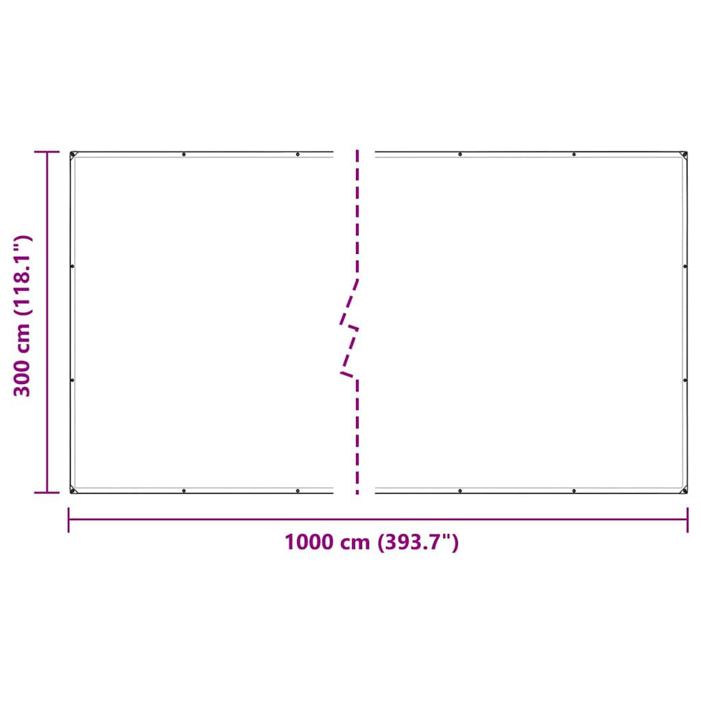 vidaXL Σαφής μουσαμάς με οπές 3x10 m PVC