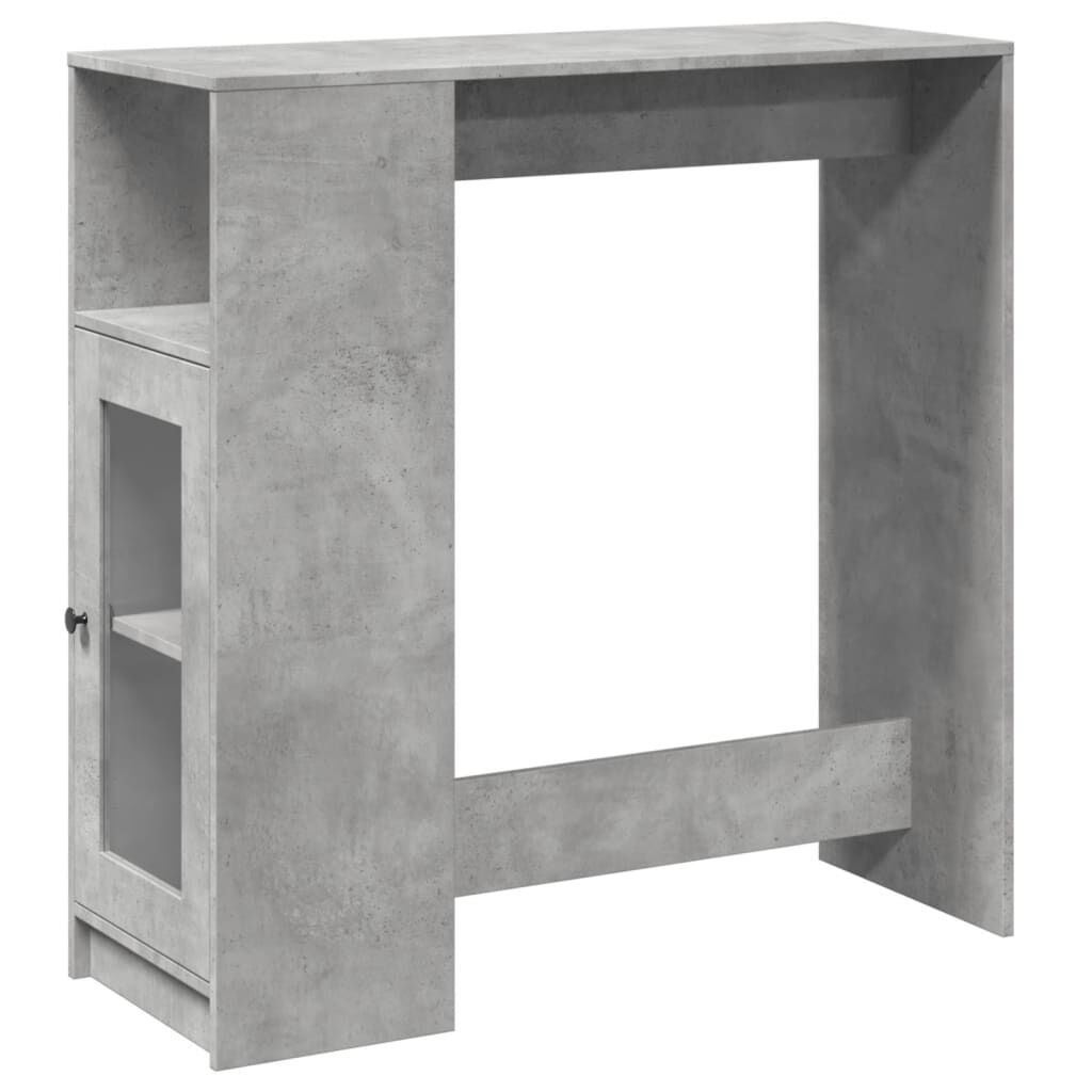 vidaXL Τραπέζι Μπαρ με Ράφια Γκρι Σκυρ. 101x40x103,5 εκ Επεξεργ. Ξύλο