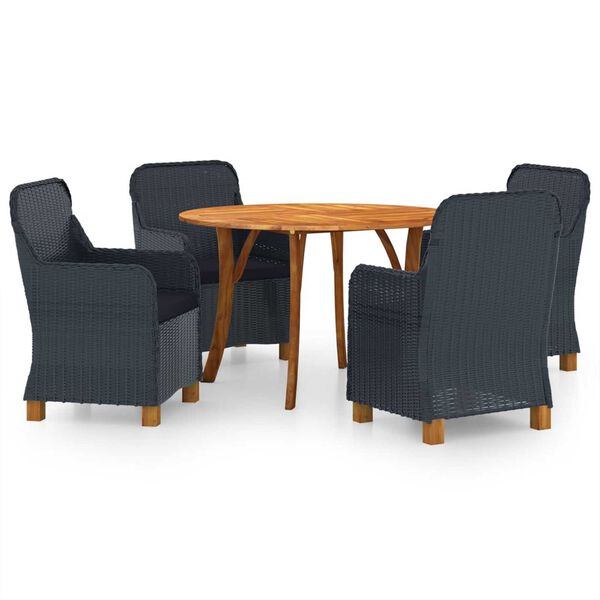 vidaXL &Sigma;&epsilon;&tau; &Tau;&rho;&alpha;&pi;&epsilon;&zeta;&alpha;&rho;ί&alpha;&sigmaf; &Kappa;ή&pi;&omicron;&upsilon; 5 &Tau;&epsilon;&mu;&alpha;&chi;ί&omega;&nu; &Sigma;&kappa;&omicron;ύ&rho;&omicron; &Gamma;&kappa;&rho;&iota;