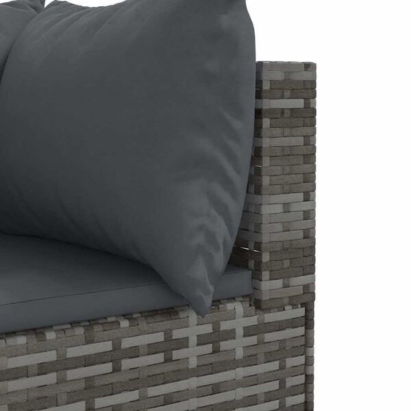 vidaXL Σαλόνι Κήπου 4 Τεμαχίων Γκρι Συνθετικό Ρατάν με Μαξιλάρια