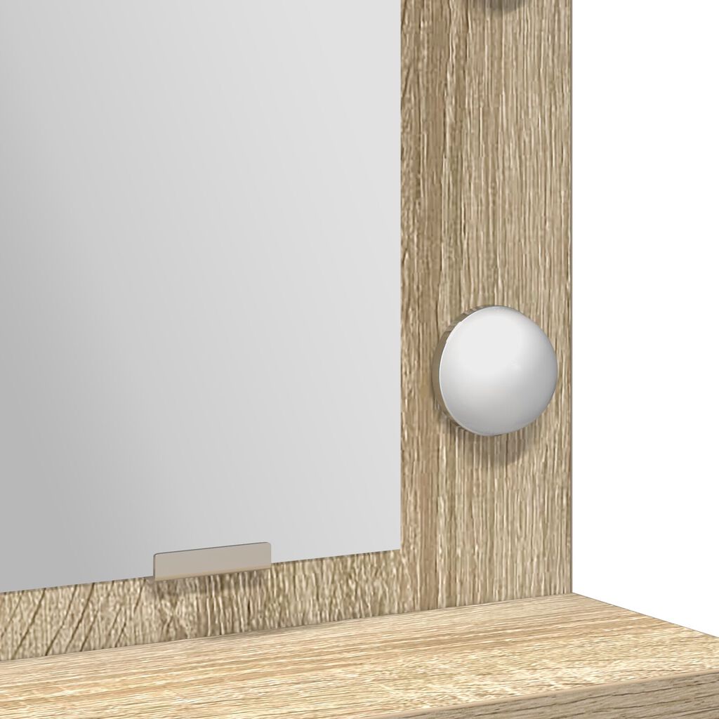 vidaXL Καθρέφτης με φώτα LED σε χρώμα Sonoma Oak 50x41x135 εκ.