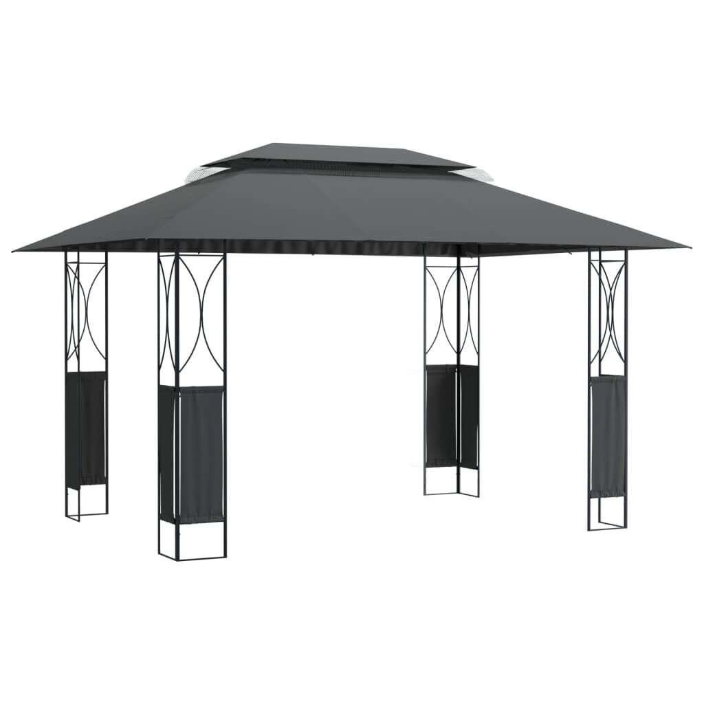 vidaXL Κιόσκι με Οροφή Ανθρακί 400 x 300 x 270 εκ. από Ατσάλι