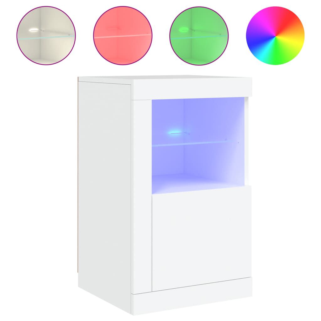 vidaXL Ντουλάπια Βοηθητικά με Φώτα LED 2 τεμ. Λευκά από Επεξεργ. Ξύλο