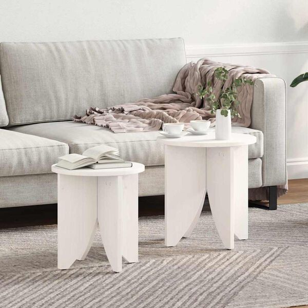 vidaXL Τραπεζάκι σαλονιού 2 pcs Λευκό 41.5 x 41.5 x 44 cm