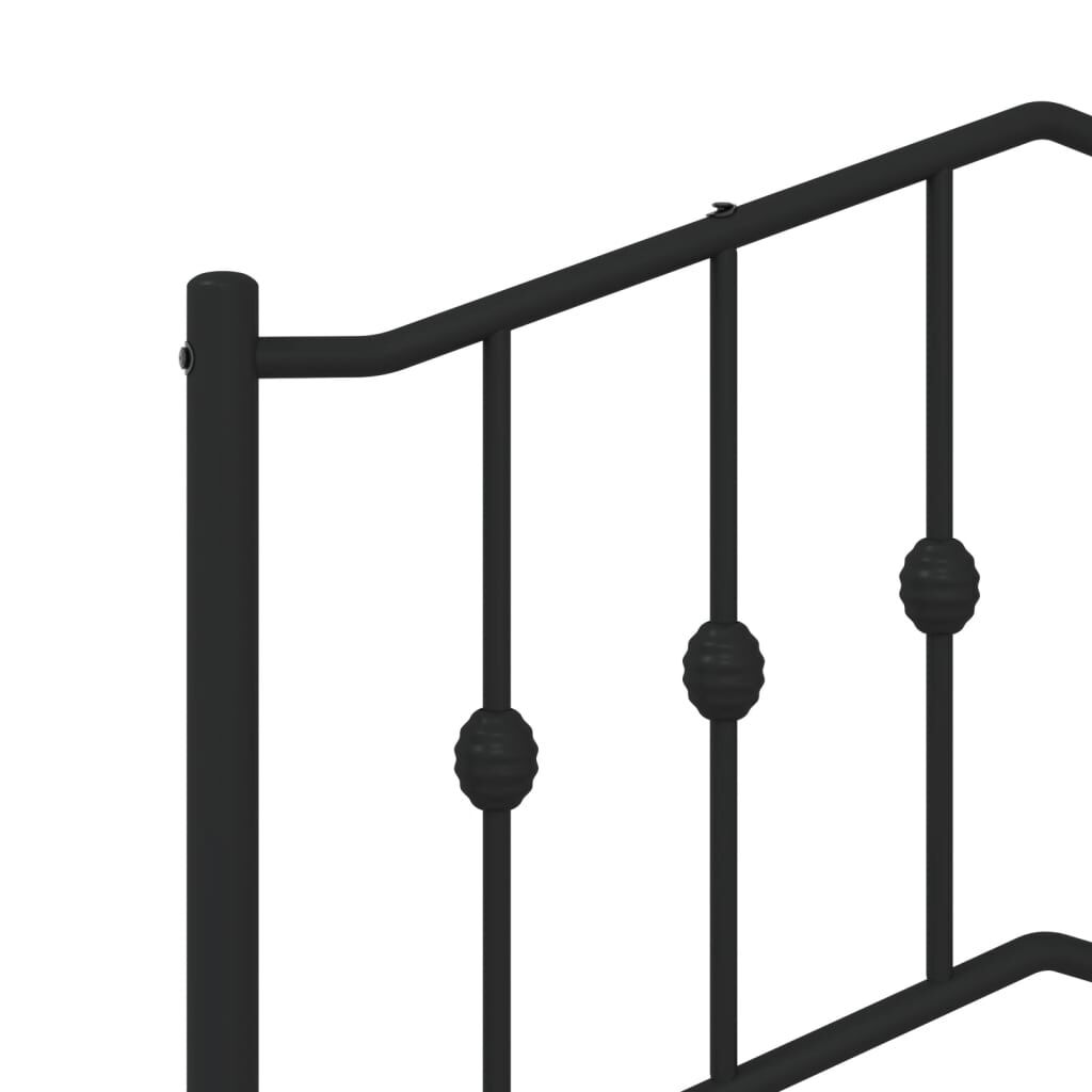 vidaXL Πλαίσιο Κρεβατιού με Κεφαλάρι/Ποδαρικό Μαύρο 140x200εκ. Μέταλλο