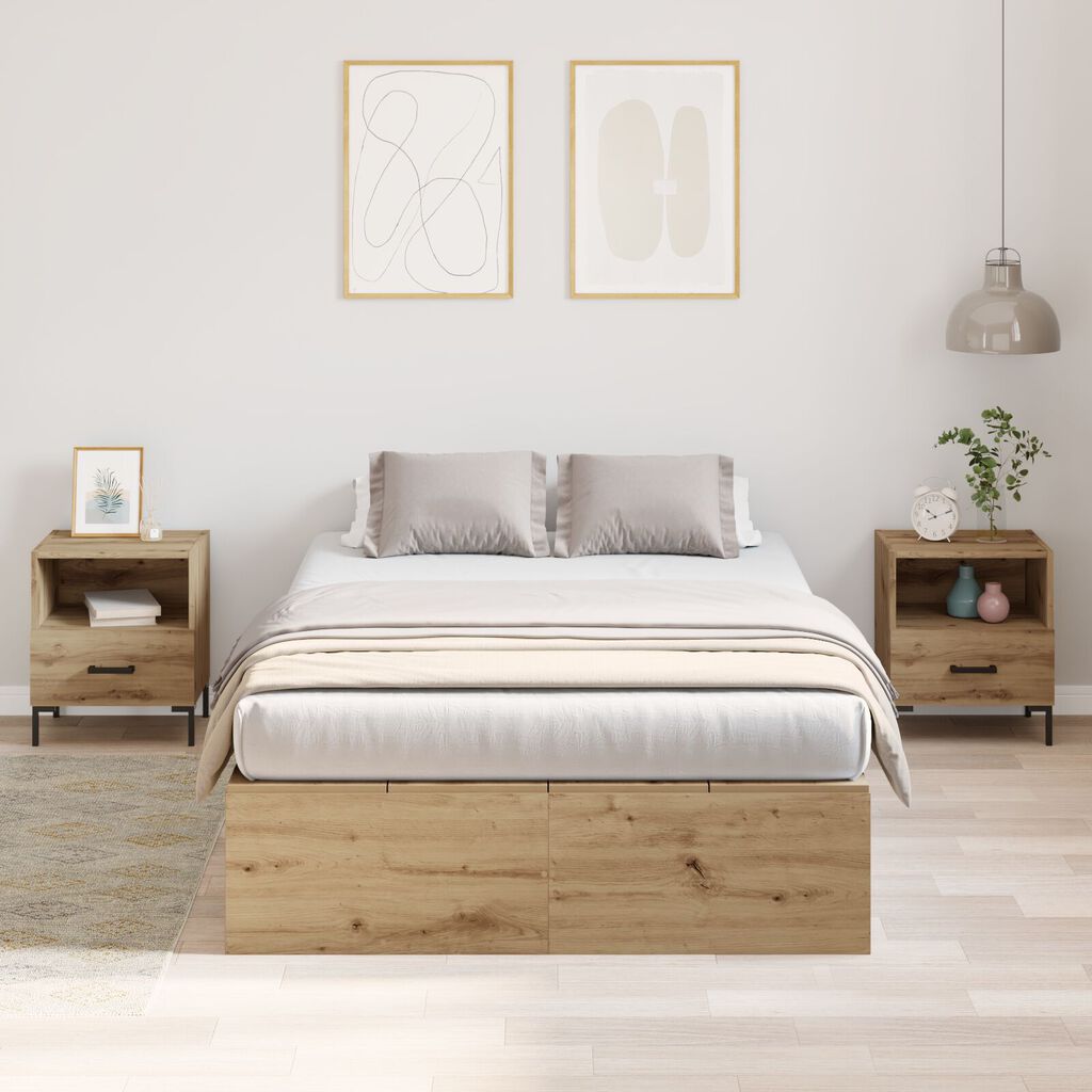 vidaXL Κρεβάτι αποθήκευσης Artisan Oak 120x200 εκ