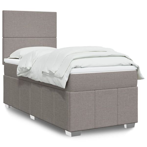 vidaXL Κρεβάτι Boxspring με Στρώμα Taupe 80x200 εκ. Υφασμάτινο