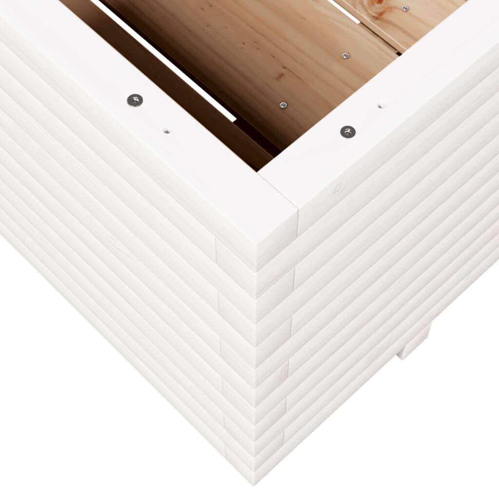 vidaXL Ζαρντινιέρα Κήπου Λευκή 90x60x49,5 εκ. από Μασίφ Ξύλο Πεύκου