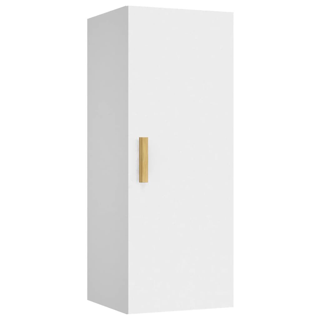 vidaXL Ντουλάπι Τοίχου Λευκό 34,5x34x90 εκ. Επεξεργασμένο Ξύλο