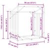 vidaxL Ράφι για καυσόξυλα με κάλυμμα βροχής 101x61x110,5 εκ.
