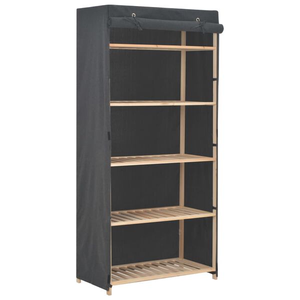vidaXL Ντουλάπα Γκρι 79 x 40 x 170 εκ. Υφασμάτινη