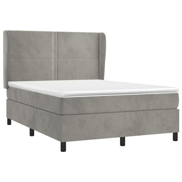 vidaXL &Kappa;&rho;&epsilon;&beta;ά&tau;&iota; Boxspring &mu;&epsilon; &Sigma;&tau;&rho;ώ&mu;&alpha; &Alpha;&nu;&omicron;&iota;&chi;&tau;ό &Gamma;&kappa;&rho;&iota; 140x190 &epsilon;&kappa;. &Beta;&epsilon;&lambda;&omicron;ύ&delta;&iota;&nu;&omicron;