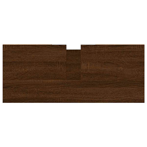 vidaXL Ντουλάπι Μπάνιου Καφέ Δρυς 80 x 33 x 60 εκ. Επεξεργασμένο Ξύλο