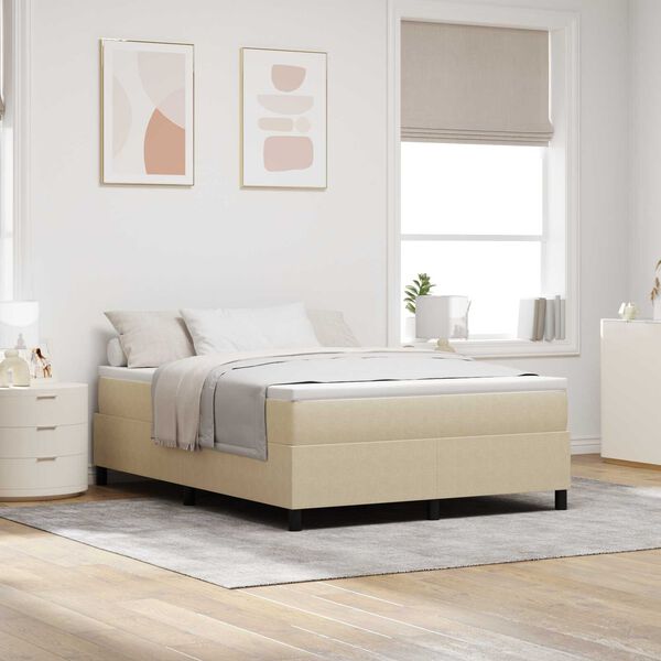 vidaXL Κρεβάτι Box Spring Ανοιχτό Πράσινο Γκρι 140x200 εκ. Ύφασμα Κοντούρι