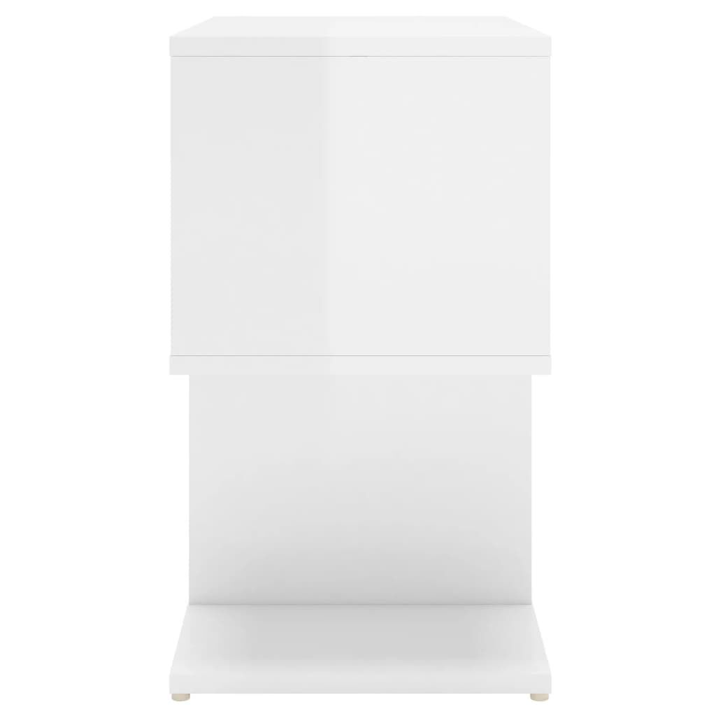 vidaXL Κομοδίνα 2 τεμ. Γυαλιστερό Λευκό 50x30x51,5 εκ. από Επεξ. Ξύλο