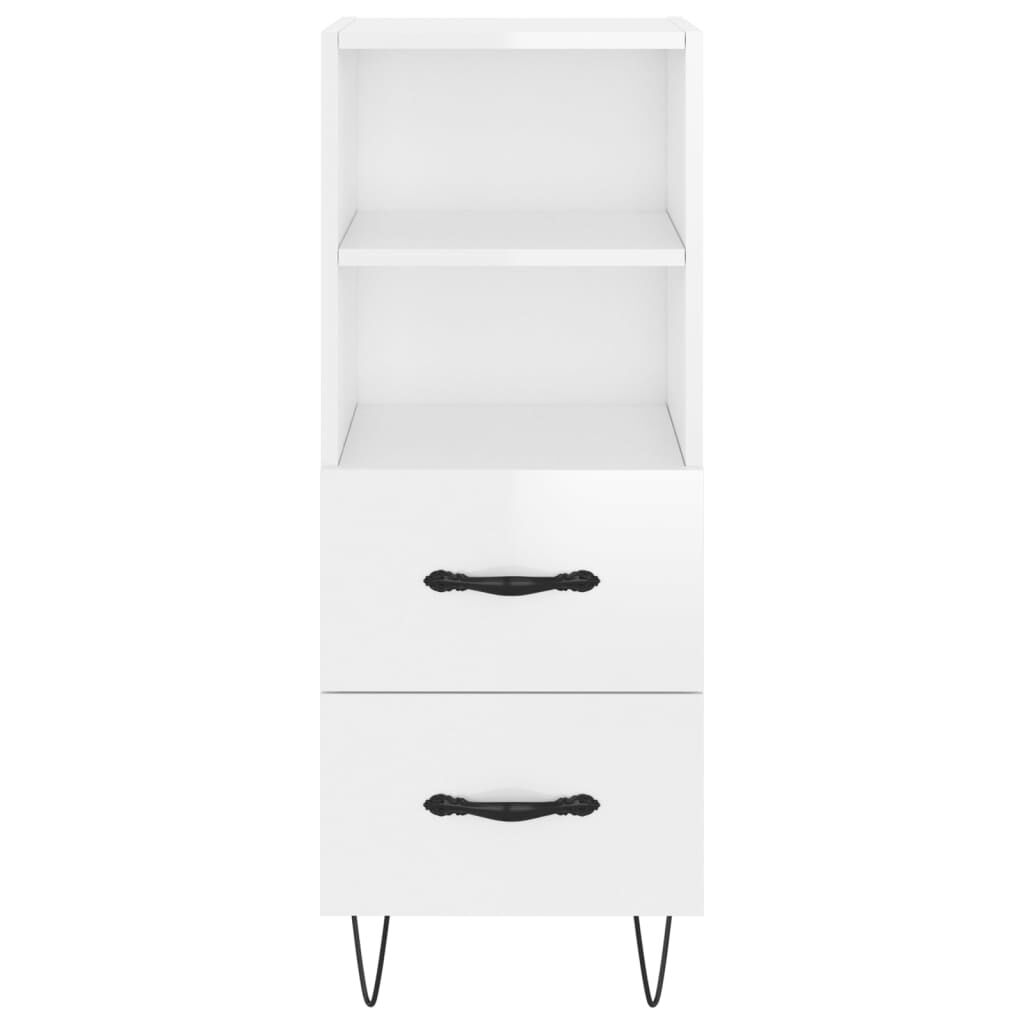 vidaXL Ντουλάπι Γυαλ. Λευκό 34,5 x 34 x 180 εκ. από Επεξεργασμένο Ξύλο