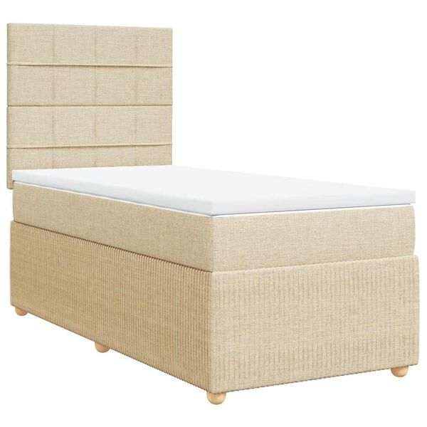vidaXL &Kappa;&rho;&epsilon;&beta;ά&tau;&iota; Boxspring &mu;&epsilon; &Sigma;&tau;&rho;ώ&mu;&alpha; &Kappa;&rho;&epsilon;&mu; 90x200 &epsilon;&kappa;.&Upsilon;&phi;&alpha;&sigma;&mu;ά&tau;&iota;&nu;&omicron;