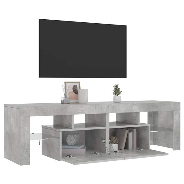 vidaXL Έπιπλο Τηλεόρασης με LED Γκρι Σκυρ. 140 x 36,5 x 40 εκ.