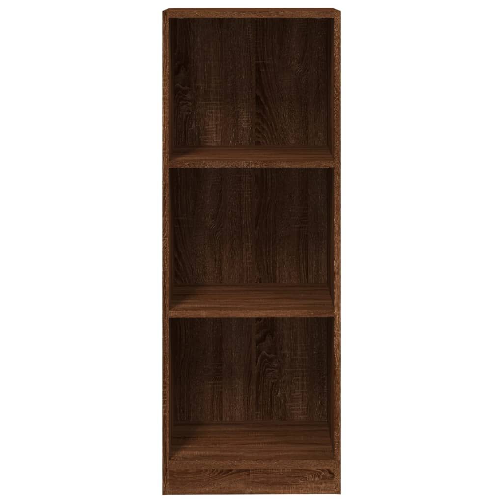 vidaXL Βιβλιοθήκη με 3 Ράφια Καφέ Δρυς 40x24x109 εκ. Επεξεργ. Ξύλο