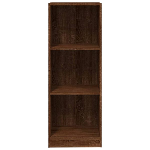 vidaXL Βιβλιοθήκη με 3 Ράφια Καφέ Δρυς 40x24x109 εκ. Επεξεργ. Ξύλο