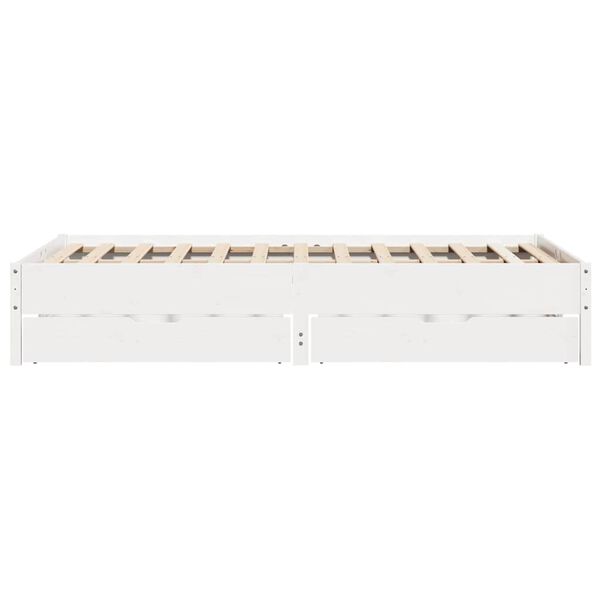 vidaXL Σκελετός Κρεβ. Χωρίς Στρώμα Λευκό 120x190 εκ Μασίφ Πεύκο
