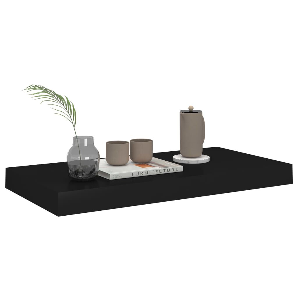 vidaXL Ράφια Τοίχου 4 τεμ. Μαύρα 50x23x3,8 εκ. MDF