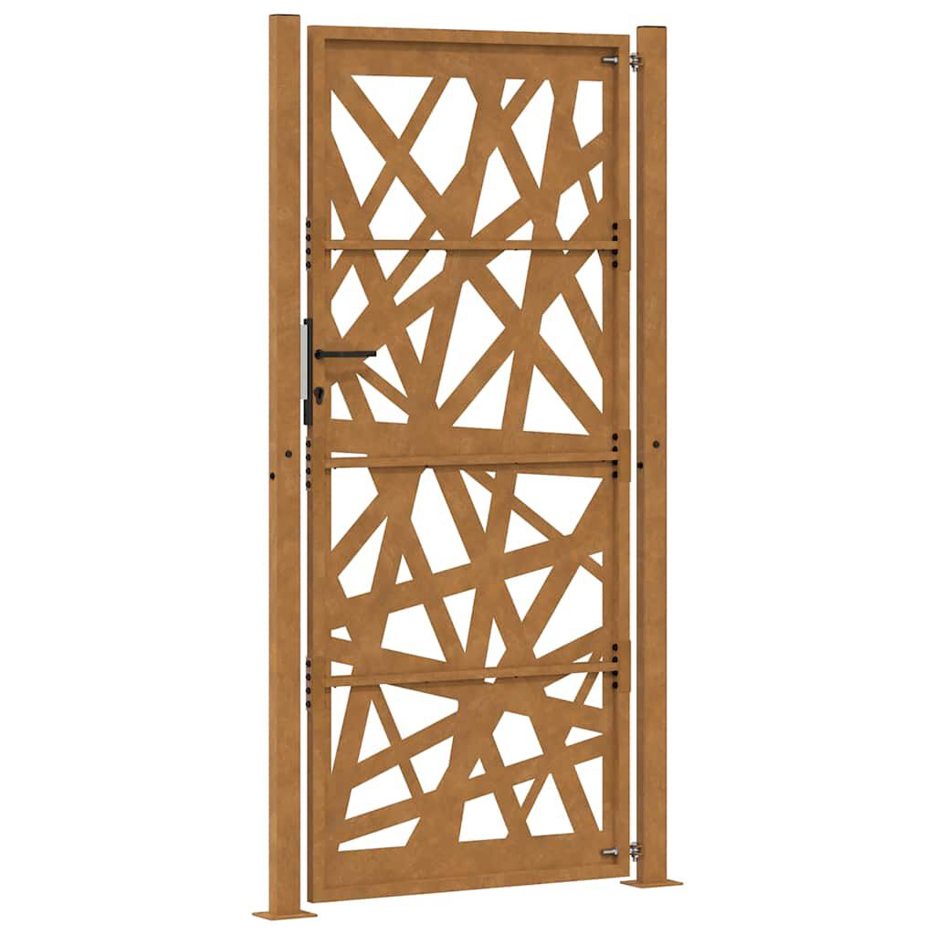 vidaXL Πύλη κήπου 105x205 cm από καιρικό χάλυβα Light Design