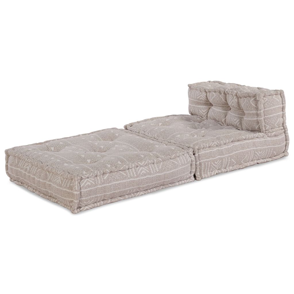 vidaXL Modular Pouffe Ανοιχτό Καφέ 70x70x54 Ύφασμα