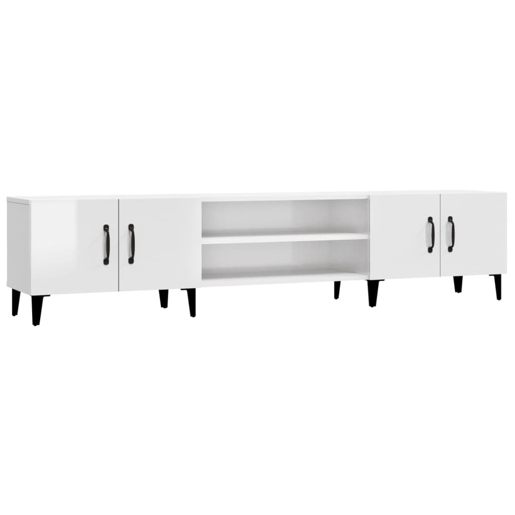 vidaXL Έπιπλο Τηλεόρασης Γυαλ. Λευκό 180x31,5x40 εκ Επεξεργασμένο Ξύλο