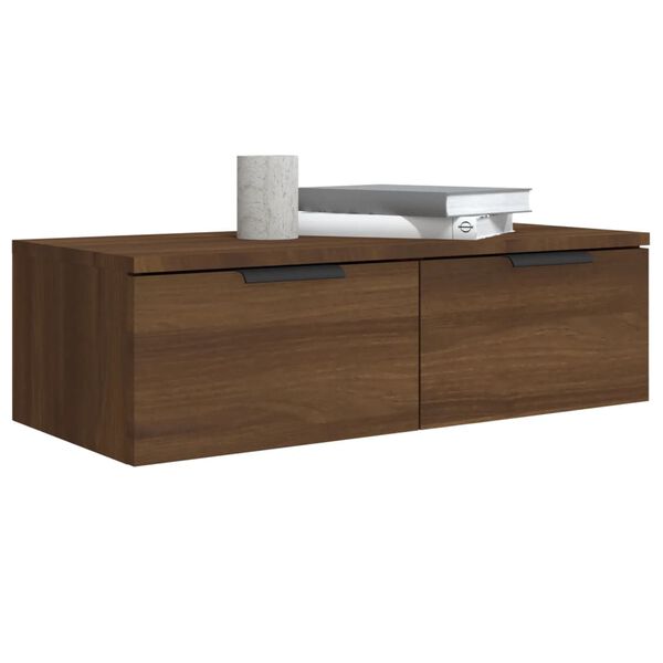vidaXL Ντουλάπια Τοίχου 2 τεμ. Καφέ δρυς 68x30x20 εκ. Επεξ. Ξύλο