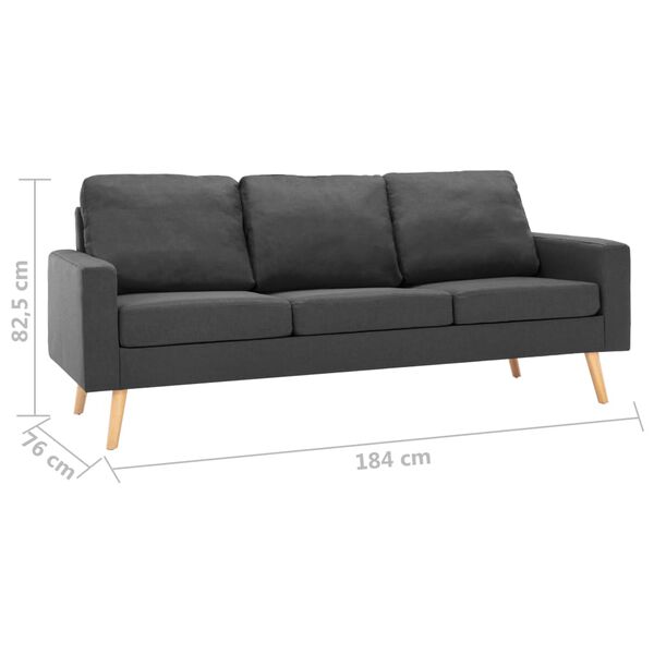 vidaXL 2 Piece Living Room Set Dark Gray Fabric