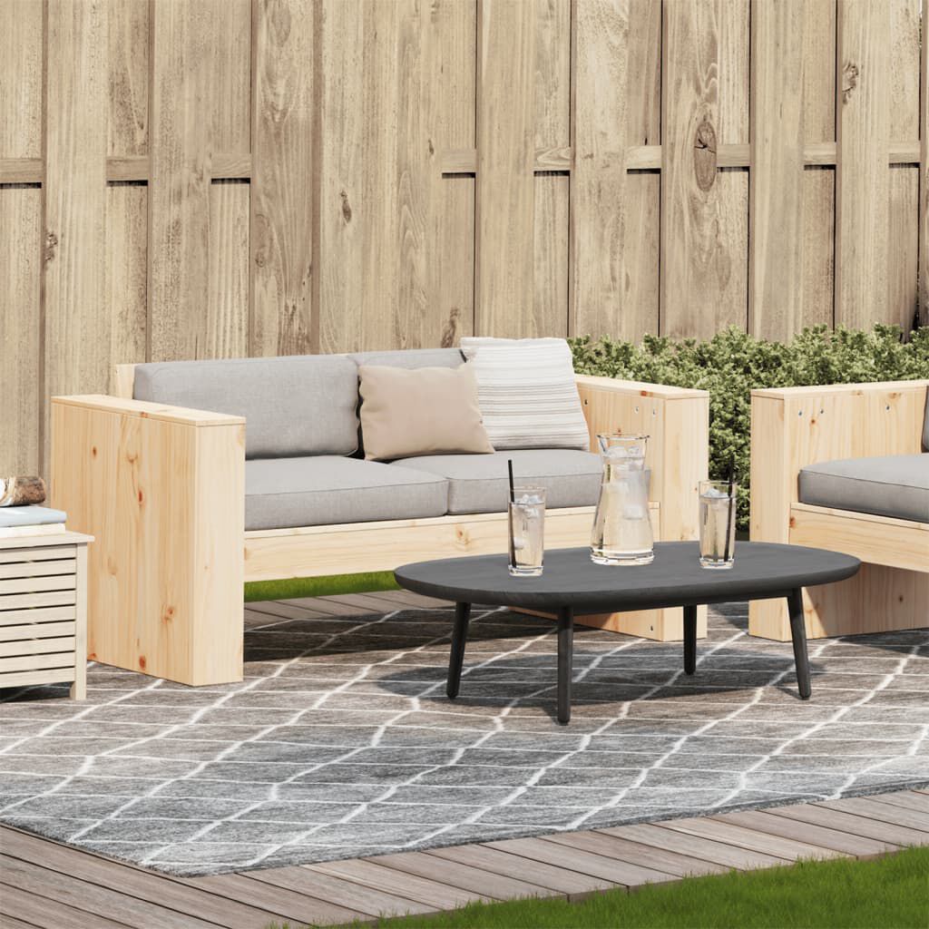 vidaXL Καναπές Κήπου Διθέσιος 134x60x62 εκ. από Μασίφ Ξύλο Πεύκου