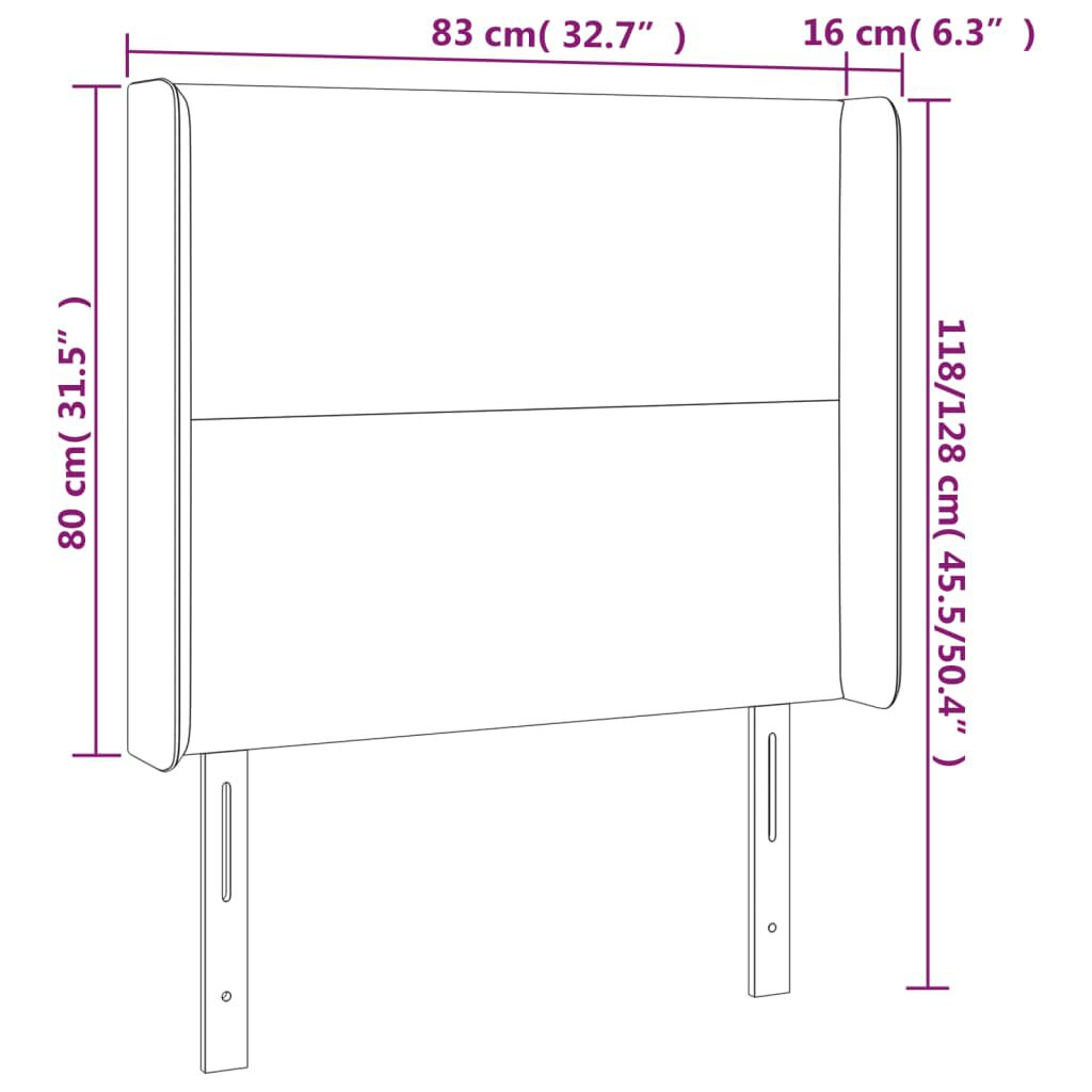 vidaXL Κεφαλάρι με Πτερύγια Μπλε 83x16x118/128 εκ. Υφασμάτινο