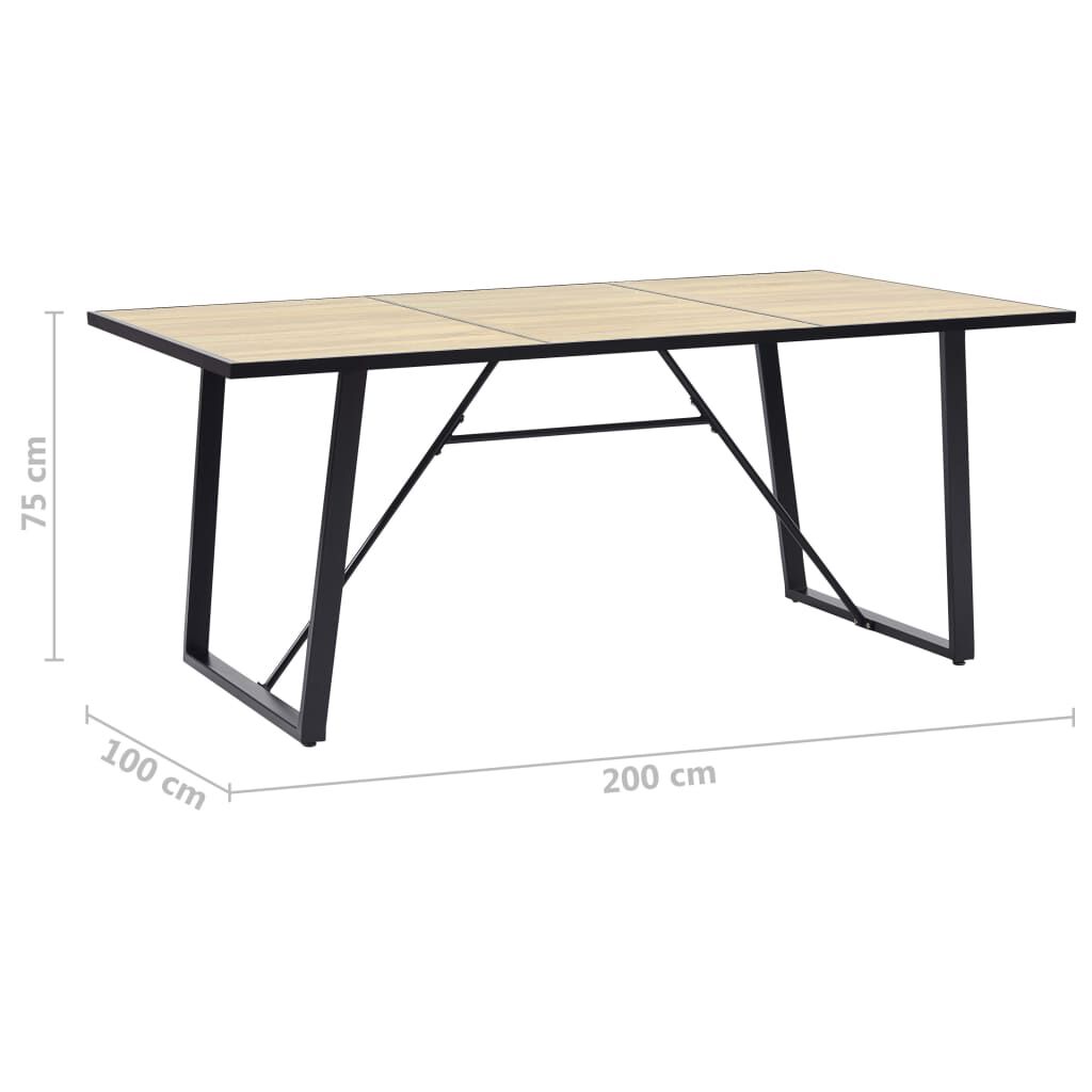 vidaXL Τραπεζαρία Χρώμα Δρυός 200 x 100 x 75 εκ. από MDF