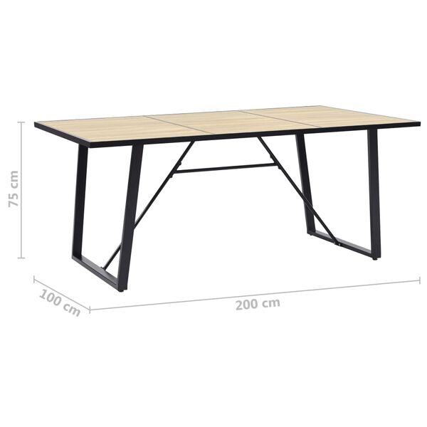 vidaXL Τραπεζαρία Χρώμα Δρυός 200 x 100 x 75 εκ. από MDF