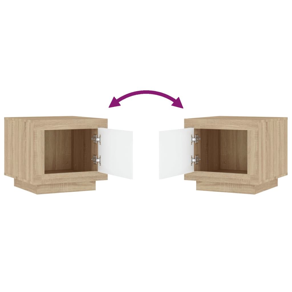 vidaXL Τραπεζάκι Σαλονιού Λευκό & Sonoma Δρυς 51x50x45 εκ. Επεξ. Ξύλο
