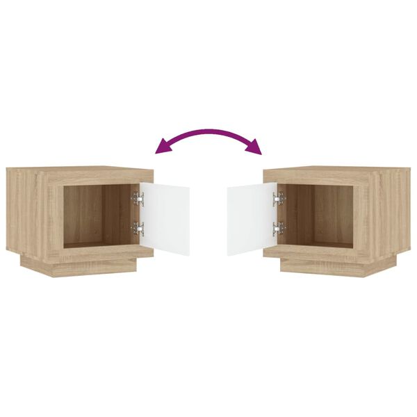 vidaXL Τραπεζάκι Σαλονιού Λευκό & Sonoma Δρυς 51x50x45 εκ. Επεξ. Ξύλο