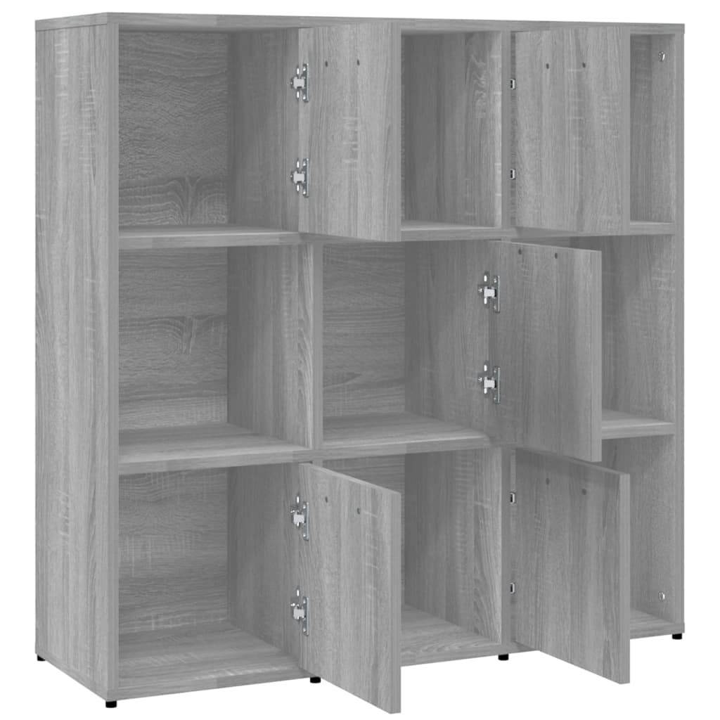 vidaXL Βιβλιοθήκη Γκρι Sonoma 90 x 30 x 90 εκ. από Επεξεργασμένο Ξύλο