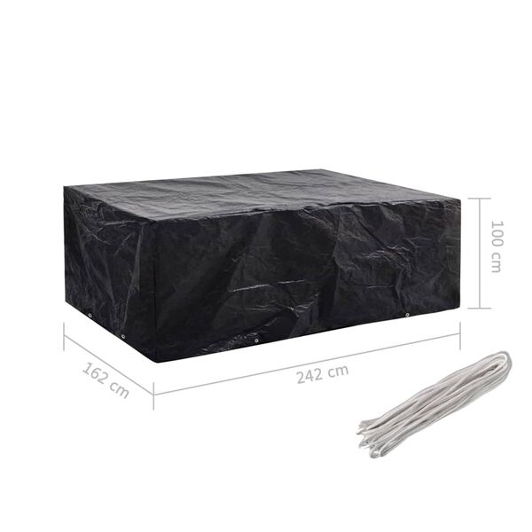 vidaXL Κάλυμμα Επίπλων Κήπου με 8 Κρίκους 242 x 162 x 100 εκ.
