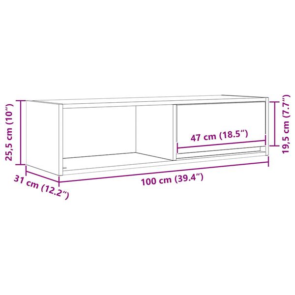 vidaXL Έπιπλο Τηλεόρασης 100x31x25,5 εκ. Επεξεργασμένο Ξύλο