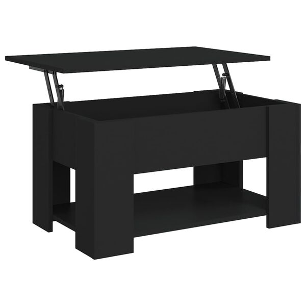 vidaXL Τραπεζάκι Σαλονιού Μαύρο 79 x 49 x 41 εκ. Επεξεργασμένο Ξύλο
