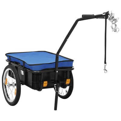 vidaXL Τρέιλερ ποδηλάτου για Φορτία Μπλε 155x60x83 εκ. Ατσάλι