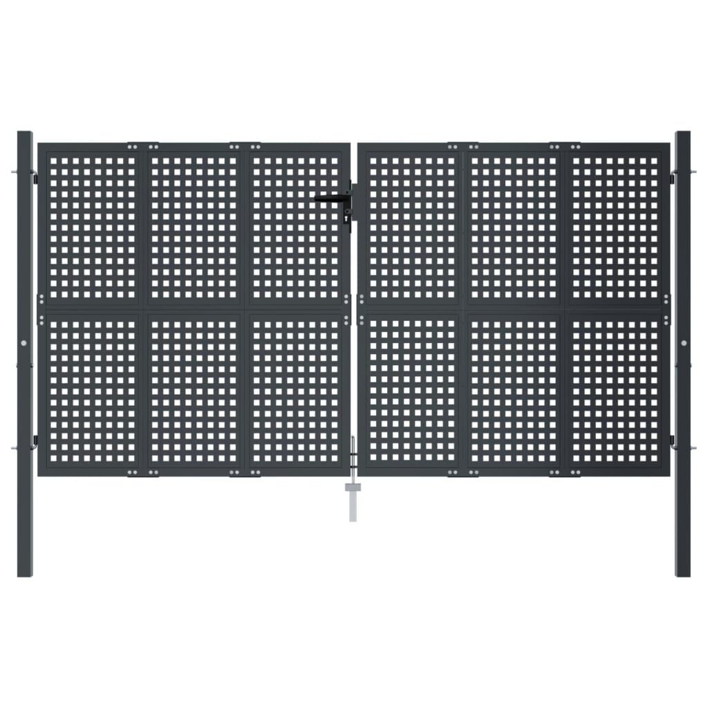 vidaXL Πύλη Κήπου Ανθρακί 300 x 150 εκ. Ατσάλινη