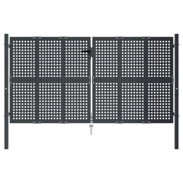 vidaXL Πύλη Κήπου Ανθρακί 300 x 150 εκ. Ατσάλινη
