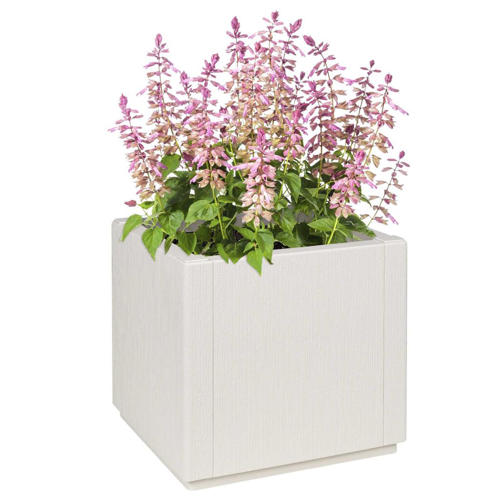 vidaXL Γλάστρα Κήπου Λευκή 36x36x35 εκ. PP