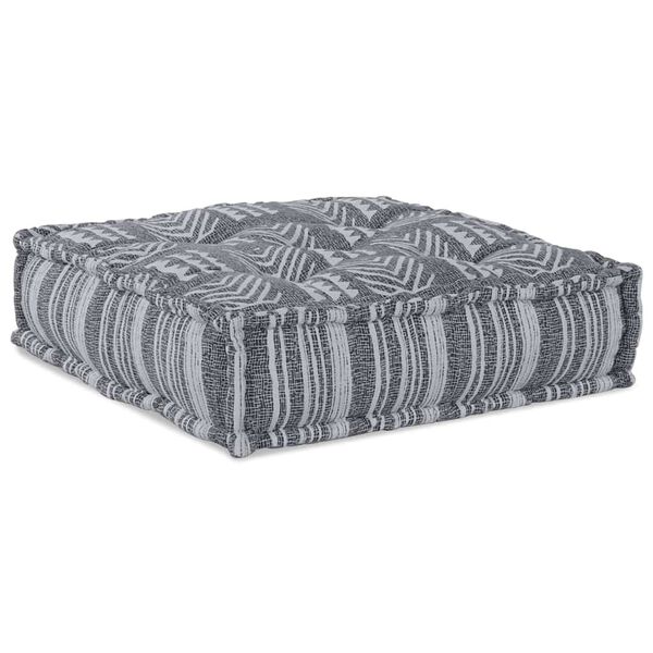 vidaXL Πουφ Ριγέ Γκρι 70 x 70 x 54 εκ ύφασμα