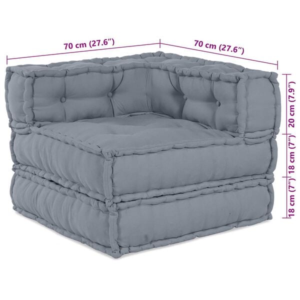 vidaXL Μαξιλάρι 3 pcs Γκρι 70 x 70 x 54 εκ Πολυεστέρας